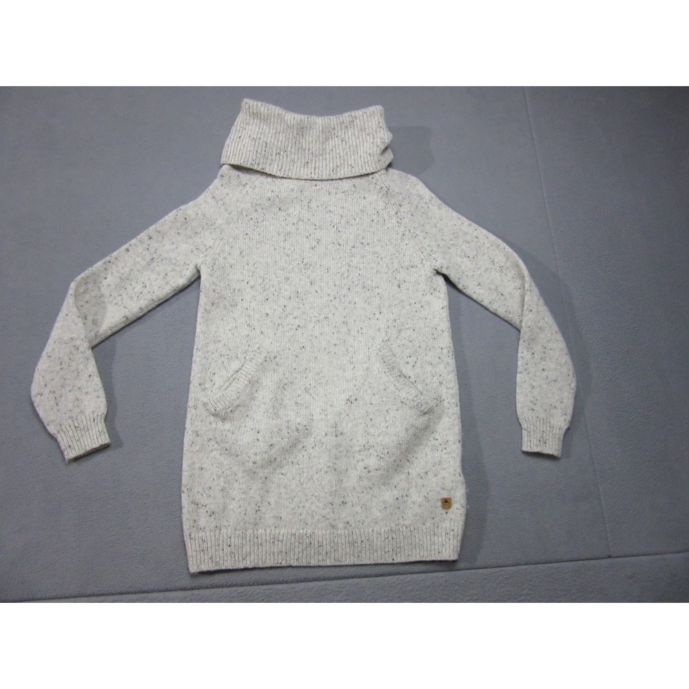 Burton Sweater Womens Small Beige Oatmeal Wool Blend Logo Cowl Neck Pullover